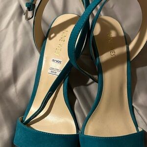 Nine West Teal Strappy Heels